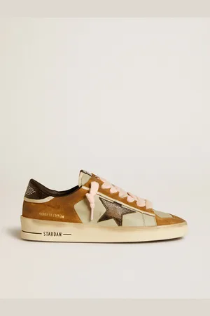 Golden Goose Stardan Uomo Ltd In Pelle Con Stella In Pelle Cracklé Laminata E Talloncino Nero
