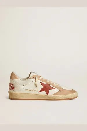 Golden Goose Ball Star Donna In Nappa Con Stella Rossa E Inserti In Suede Rosa
