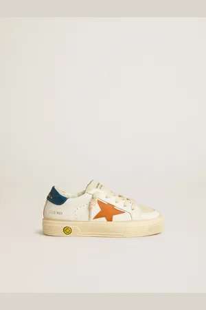 Golden Goose May Teen In Nabuk Con Stella Arancione E Talloncino Blu