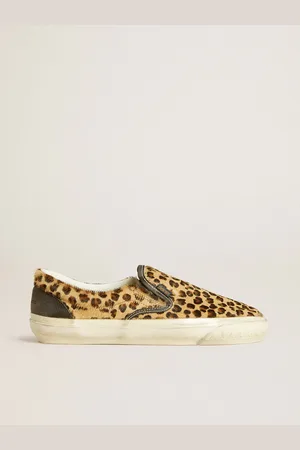 Golden Goose Vce Penstar Donna In Cavallino Leopardato Con Talloncino In Pelle Nera