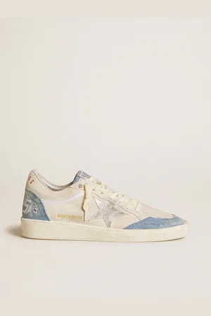 Golden Goose Ball Star Ltd In Suede Con Stella In Pelle Laminata E Inserti In Denim