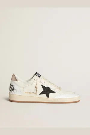 Golden Goose Ball Star In Nappa Con Stella In Glitter E Talloncino In Nappa Laminata