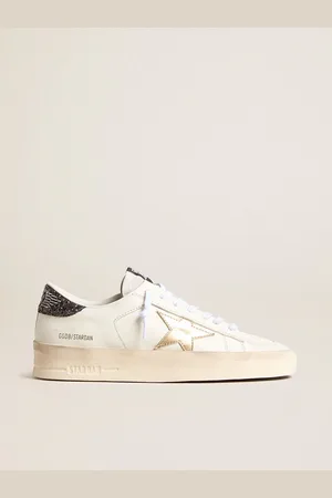 Golden Goose Stardan Donna Con Stella Oro E Talloncino Glitter