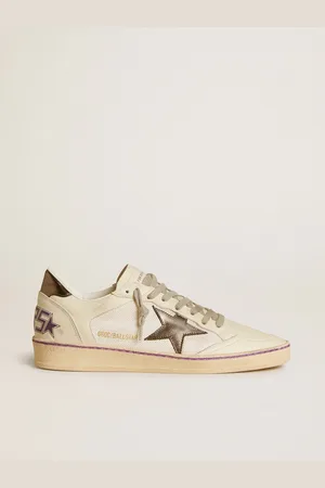 Golden Goose Ball Star In Rete E Pelle Con Stella E Talloncino In Pelle Laminata