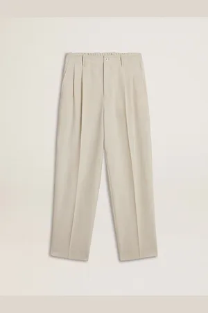 Golden Goose Pantaloni Joggins Da Uomo In Misto Lana Color Khaki