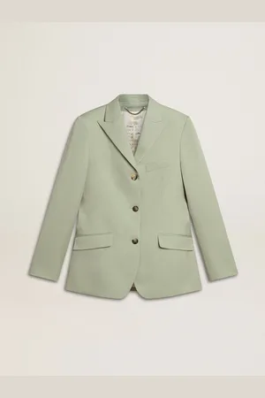 Golden Goose Giacca Blazer Da Donna In Lana Di Color Verde Salvia
