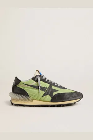 Golden Goose Marathon Donna Con Tomaia In Nylon Verde E Stella Nera