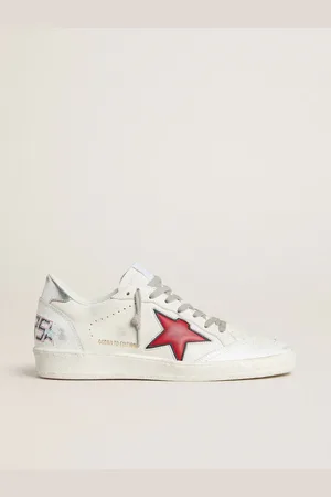 Golden Goose Ball Star Ltd Donna Con Stella Rossa E Talloncino Argento