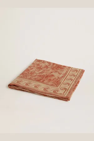 Golden Goose Sarong In Voile Di Cotone Con Stampa All-over Nei Toni Del Bianco E Rosso Mattone