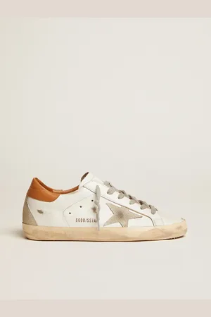 Golden Goose Super-star Donna Con Stella In Suede E Talloncino Marrone
