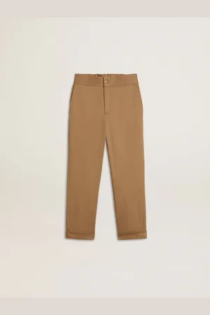 Golden Goose Pantaloni Kids Chino In Cotone Color Tabacco