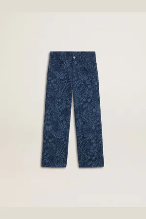 Golden Goose Jeans Ampio Da Bambina Dal Lavaggio Medio Con Stampa