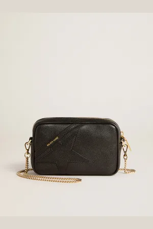 Golden Goose Mini Star Bag In Pelle Nera Con Stella Ton Sur Ton