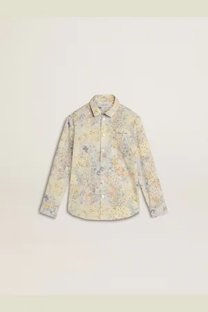Golden Goose Camicia Da Bambina In Cotone Con Stampa Floreale Multicolor