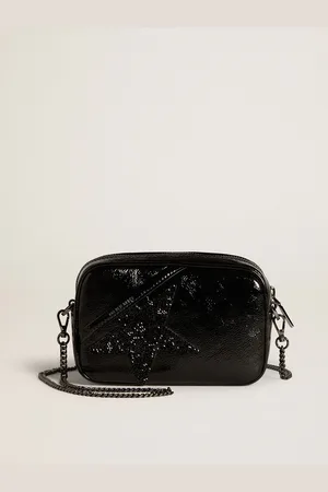 Golden Goose Mini Star Bag In Pelle Nera E Stella Con Cristalli Swarovski