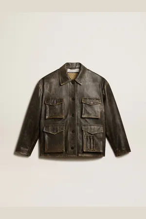 Golden Goose Giacca In Nappa Da Donna Di Colore Marrone Vissuto