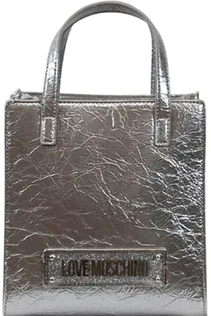 Moschino Borsa a mano laminata argento