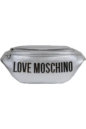 Moschino Lettering Metallic Silver marsupio