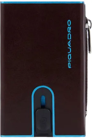 Piquadro Blue Squareb compact wallet porta monete con sliding system