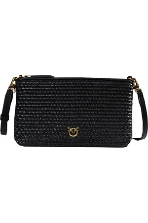 Pinko Tracolla Flat mini in rafia crochet