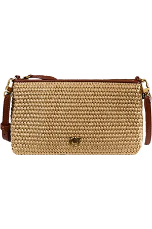 Pinko Tracolla Flat mini in rafia crochet