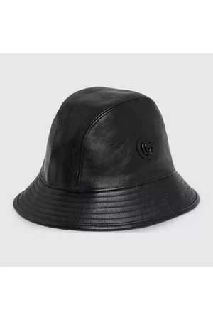 Gucci Uomo Cappello Bucket - Cloche In Pelle Con Doppia G, Taglia S