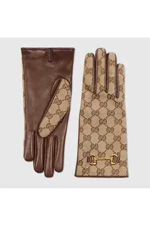 Gucci Donna Guanti - Guanti In Tessuto GG Con Morsetto, Taglia 6.5