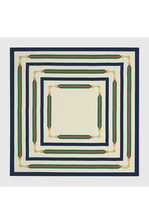 Gucci Donna Sciarpe - Foulard In Seta Con Morsetto GG