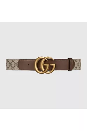 Gucci Uomo Cinture - Cintura Motivo GG Con Fibbia Doppia G, Taglia 120