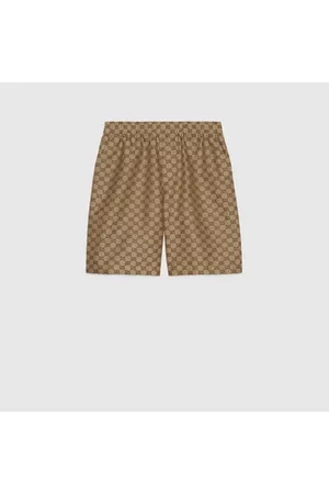Gucci Uomo Pantaloncini - Shorts In Lino GG Supreme, Taglia 48