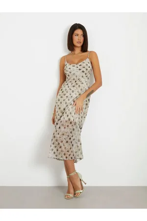 Guess Abito Sottoveste Lungo Stampa A Pois