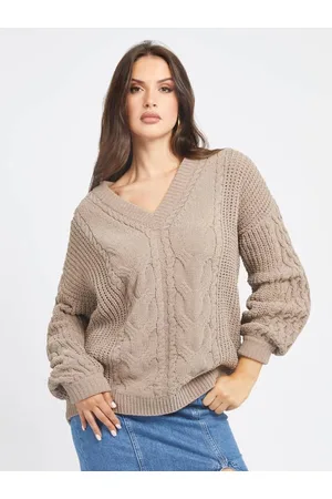 Guess Maglione A Trecce Con Scollo A V