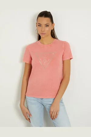 Guess T-Shirt Logo Triangolo Con Strass