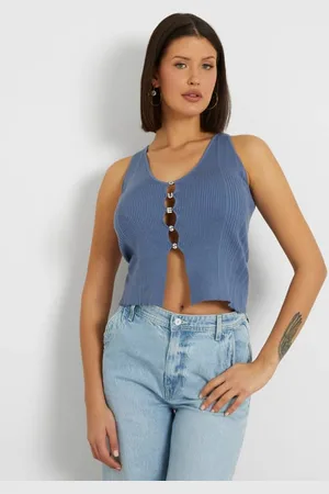Guess Gilet In Maglia Logo Lettering Gioiello