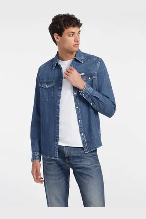 Guess Camicia Jeans Vestibilità Slim A Manica Lunga