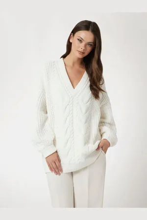 Guess Maglione A Trecce Con Scollo A V