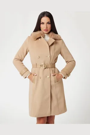 Guess Cappotto Con Collo In Pelliccia Sintetica