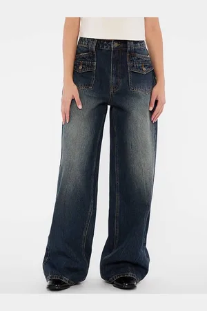 Guess Jeans A Gamba Ampia Con Tasche Doppie