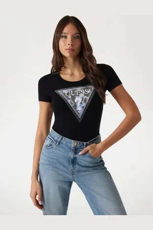 Guess T-Shirt Logo Triangolo Floreale