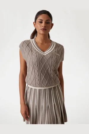 Guess Maglione A Trecce Con Scollo A V
