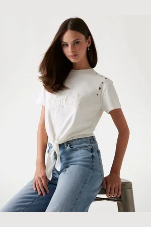 Guess T-Shirt Boxy Cropped Con Logo