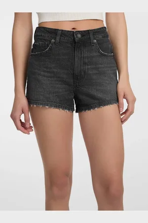 Guess Shorts In Denim A Vita Alta