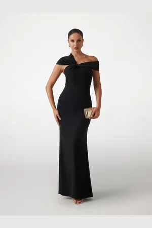 Guess Abito Lungo In Crêpe Con Finiture In Satin