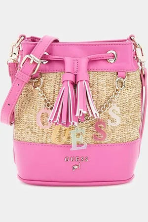 Guess Mini Borsa A Secchiello In Rafia