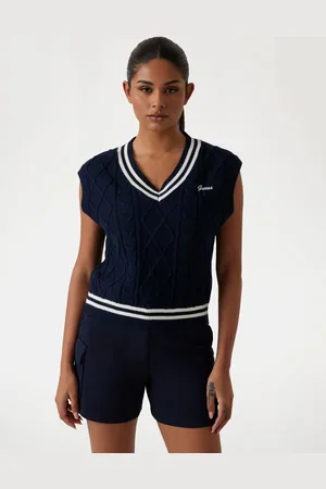 Guess Maglione A Trecce Con Scollo A V