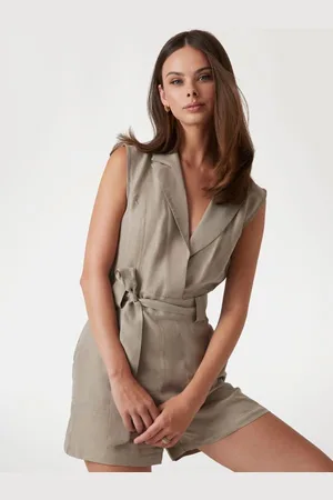 Guess Tuta In Twill Di Misto Cupro