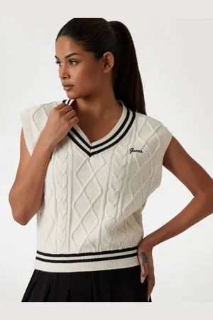 Guess Maglione A Trecce Con Scollo A V