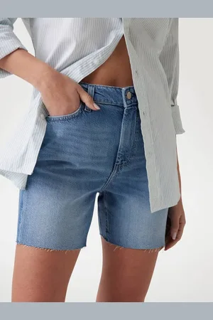 Guess Shorts Jeans A Taglio Vivo