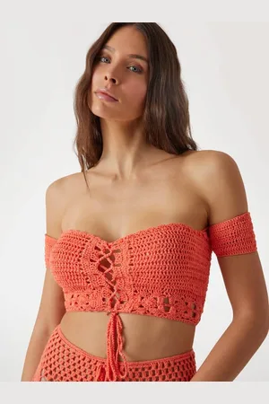 Guess Crop Top In Maglia All’Uncinetto