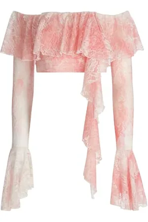 Guess Blusa Con Spalle Scoperte In Pizzo